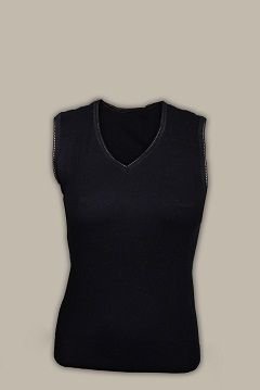 Angora Termal Kolsuz V Yaka Üst - Kadın L - Krem