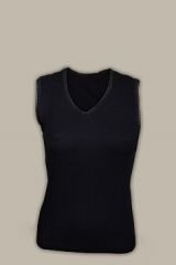 Angora Termal Kolsuz V Yaka Üst - Kadın L - Krem